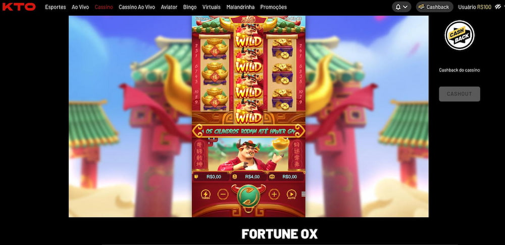 Fortune Ox game at KTO Casino official website.